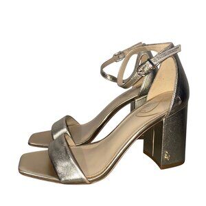 Sam Edelman gold Metallic Block Heel Sandals shoes women’s 7.5 event party